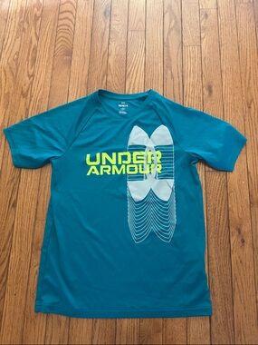Under Armour Youth Lg Teal Athletic Tee